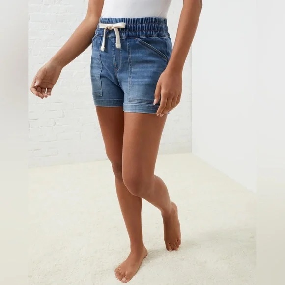 UpWest Dark Blue Jean Shorts with Drawstring - Picture 4 of 5